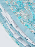 Sky Blue Organza Sequins and Thread Embroidery Lehenga Choli & Dupatta