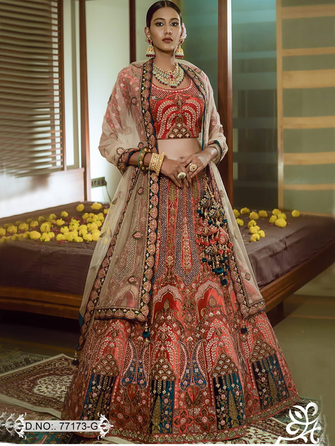 Saanware Designer Bridal Wear Lehenga D.No 77173