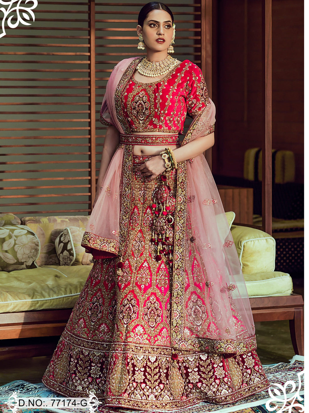 Saanware Designer Bridal Wear Lehenga D.No 77174 Anant Tex Exports Private Limited