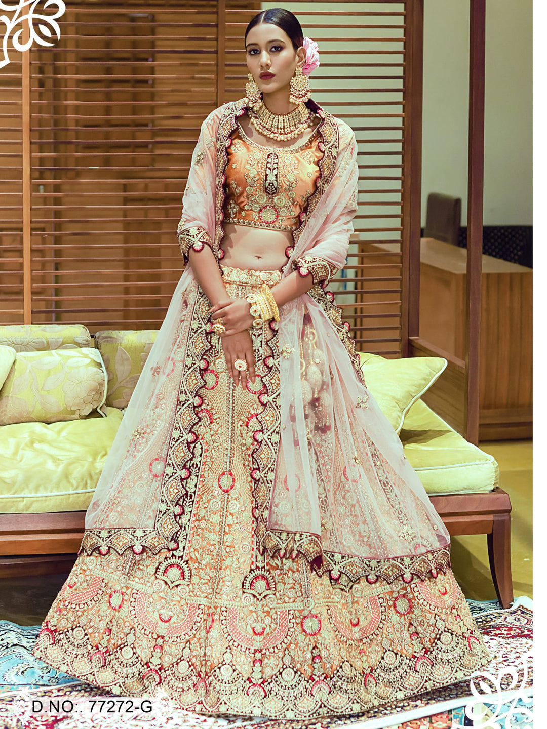 Saanware Designer Bridal Wear Lehenga D.No 77272 Anant Tex Exports Private Limited