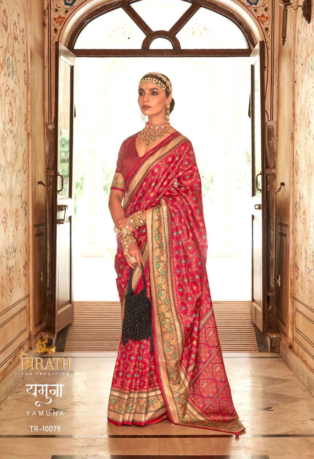 Yamuna By Trirath Banarasi Print Saree D.No. Tr-10079