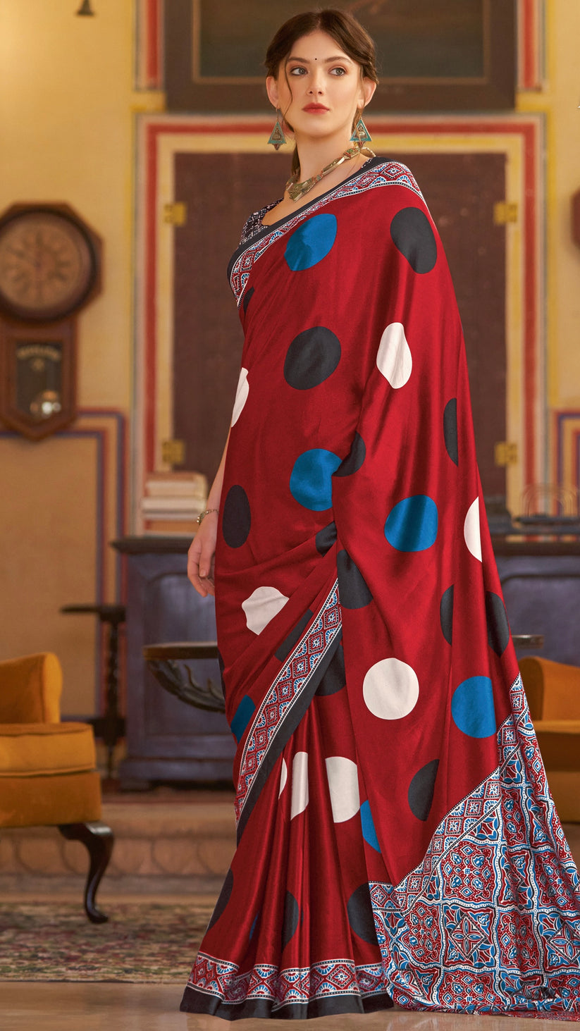 Ajrakh Print Saree