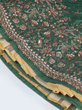 Green and Pink Bridal Lehenga with Heavy Sequins Embroidery Work