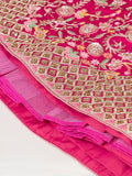 Rose Georgette Sequin Work Lehenga with Mustard Silk Blouse and Pink Net Dupatta