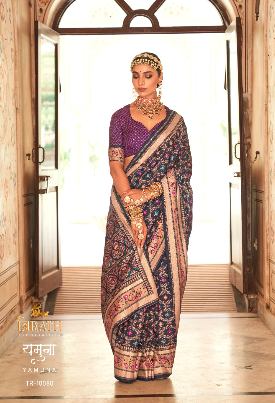 Yamuna By Trirath Banarasi Print Saree D.No. Tr-10080