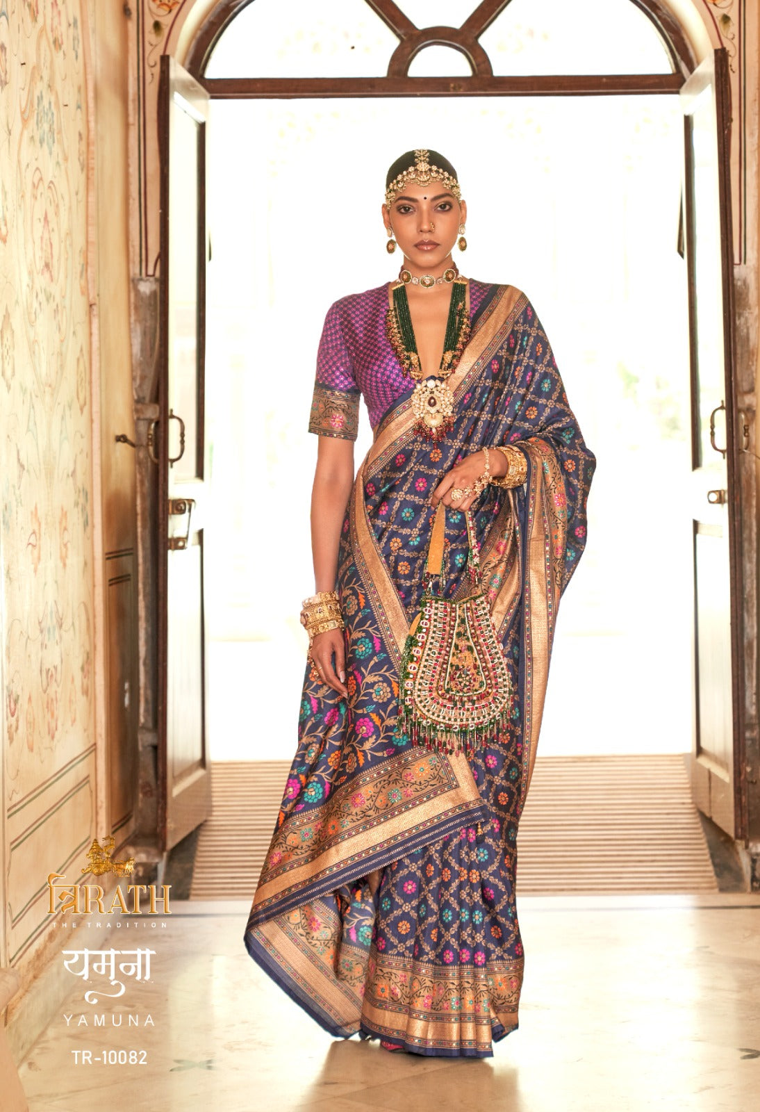 Yamuna By Trirath Banarasi Print Saree D.No. Tr-10082