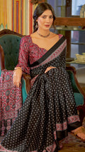 Ajrakh Print Saree