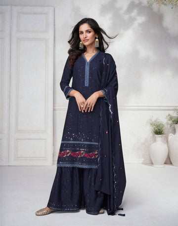 Designer Occasion Wear Premium Chinnon Silk Salwar Suit