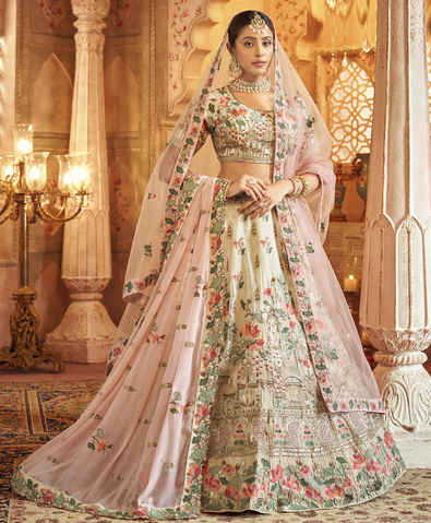 Beautiful Designer Bridal Velvet Chiku Wedding Lehenga