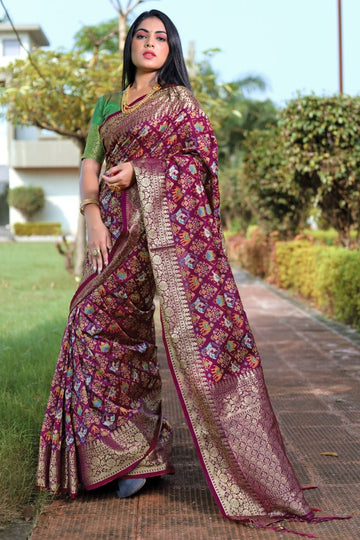 Beautiful Designer Bandhani Patan Patola Sarees