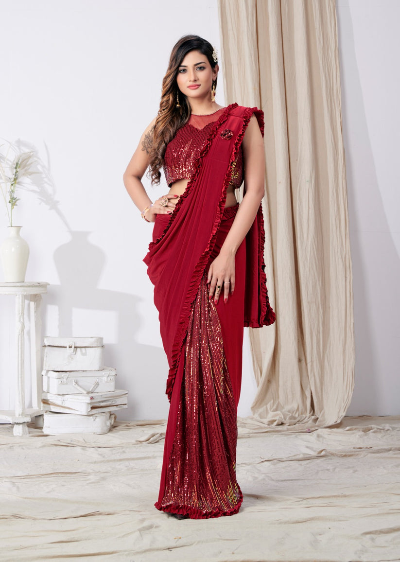 Partywear Designer Ready to Wear Saree Dno 101790