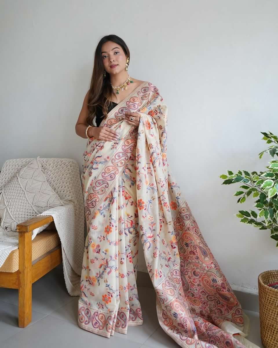 KASHMIRI SPECIAL SLAB PASHMINA KACHI SAREE