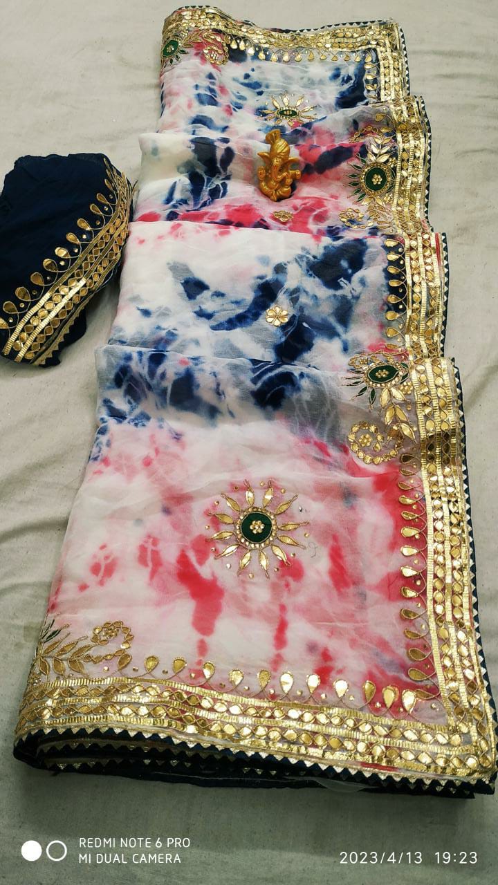 Jaipur Special Malti Sibbori shadded Gota Patti Saree Anant Tex Exports Private Limited