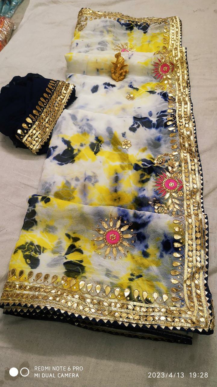 Jaipur Special Malti Sibbori shadded Gota Patti Saree Anant Tex Exports Private Limited