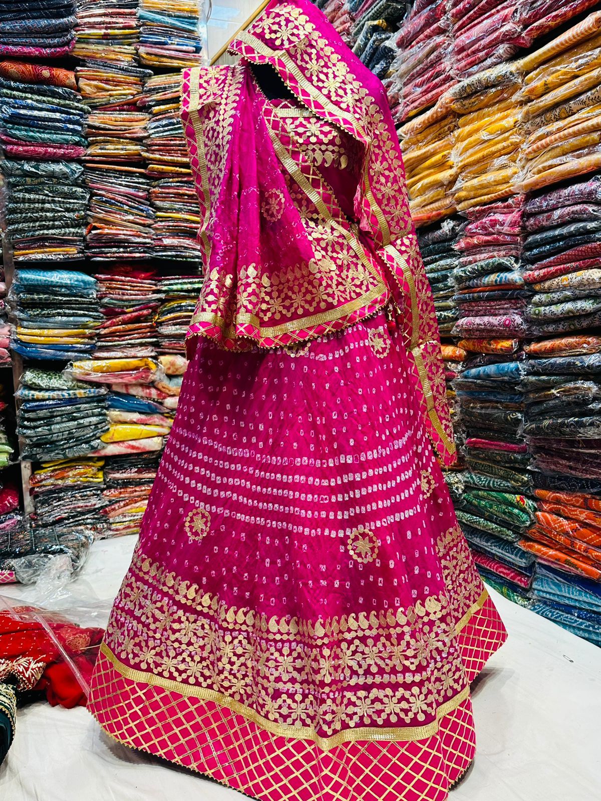 Machine Chanderi Ladies Embroidered Lehenga Chunni at Rs 12000 in New Delhi