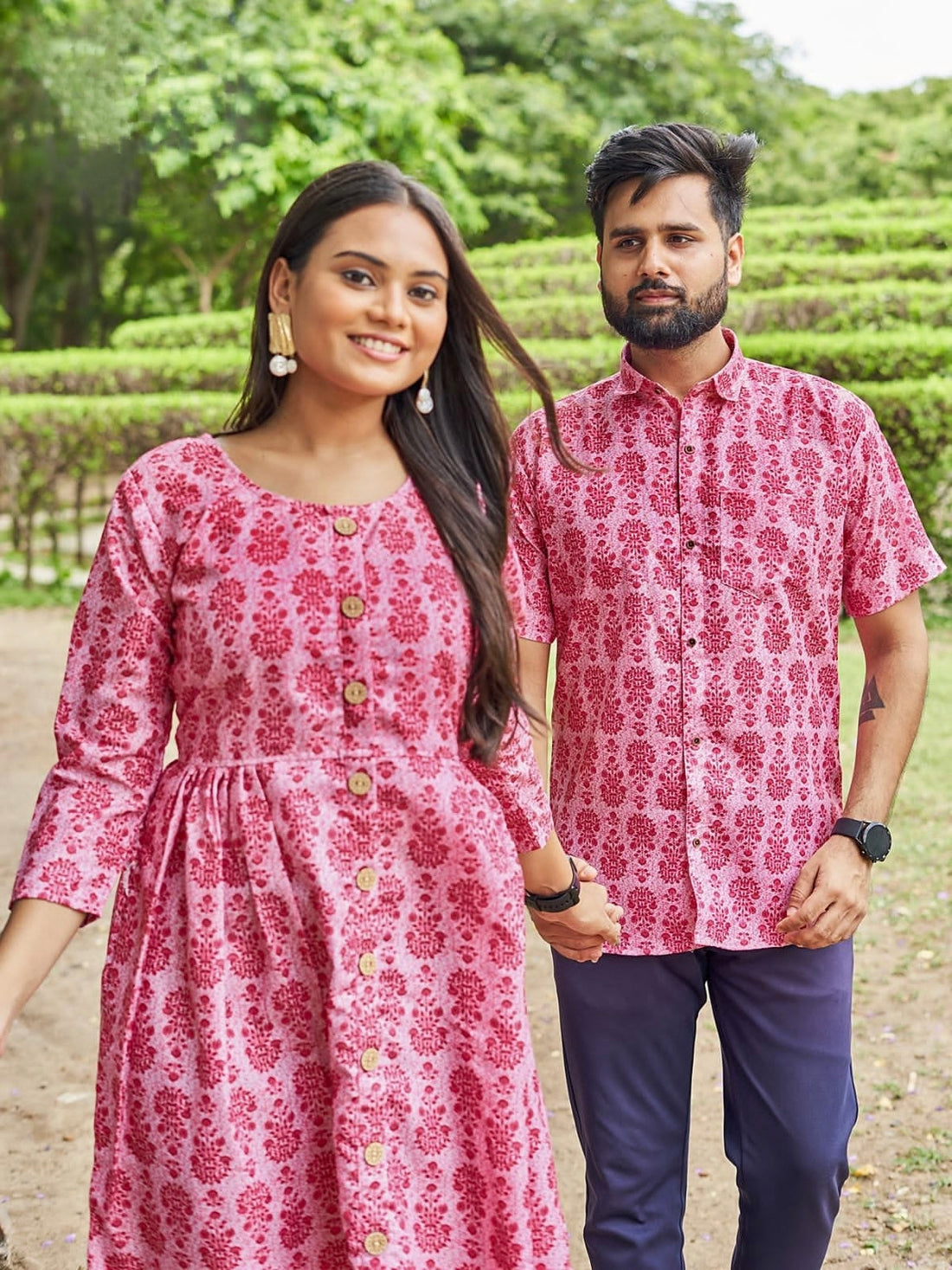 Trendy couple 2.0 Occasion Special Couple combo of Shirt and kurti Same matching