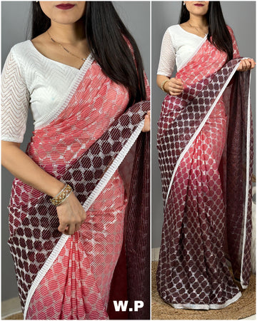 Beautiful Designer Daily Wear Satrangi Chiffon Saree