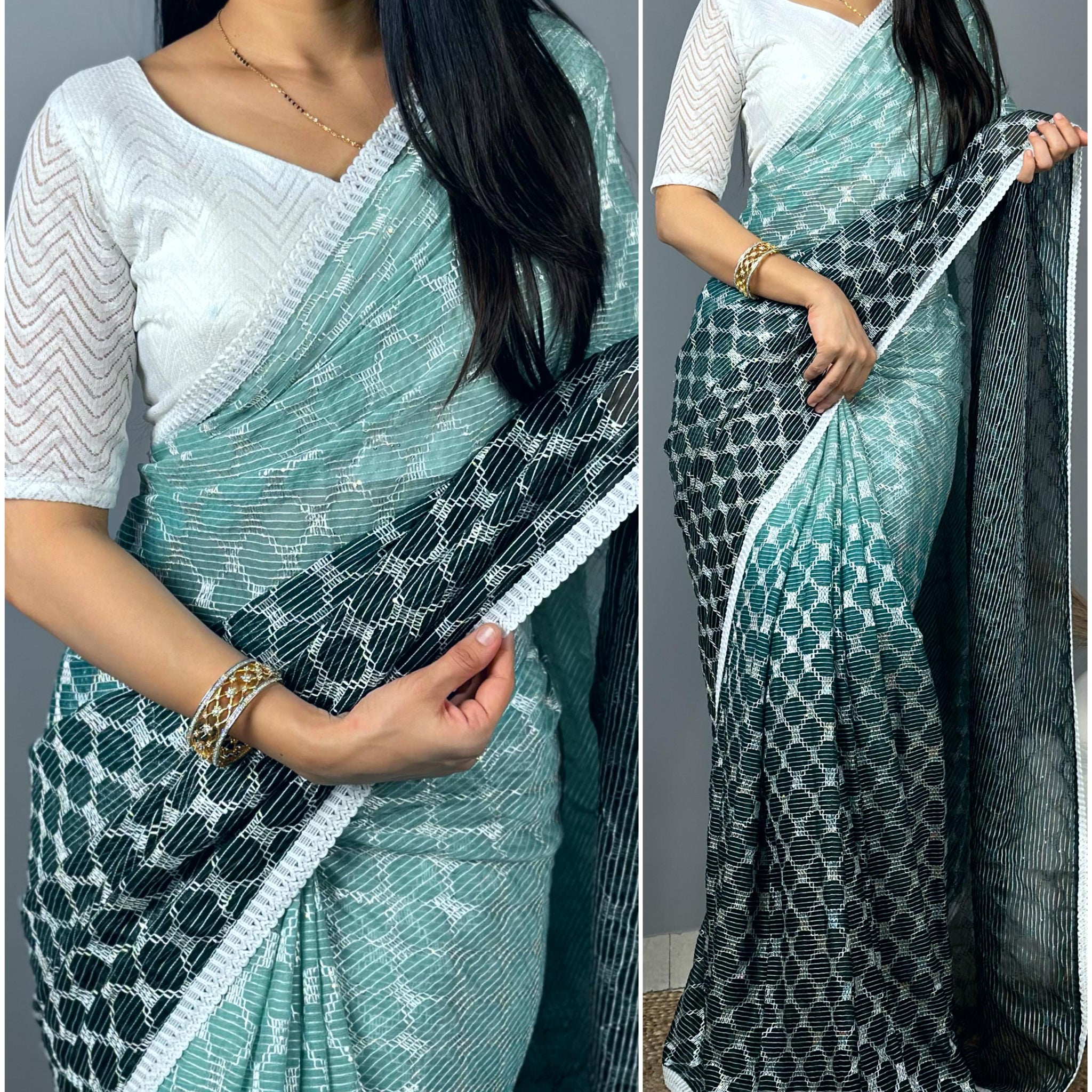 Beautiful Designer Daily Wear Satrangi Chiffon Saree