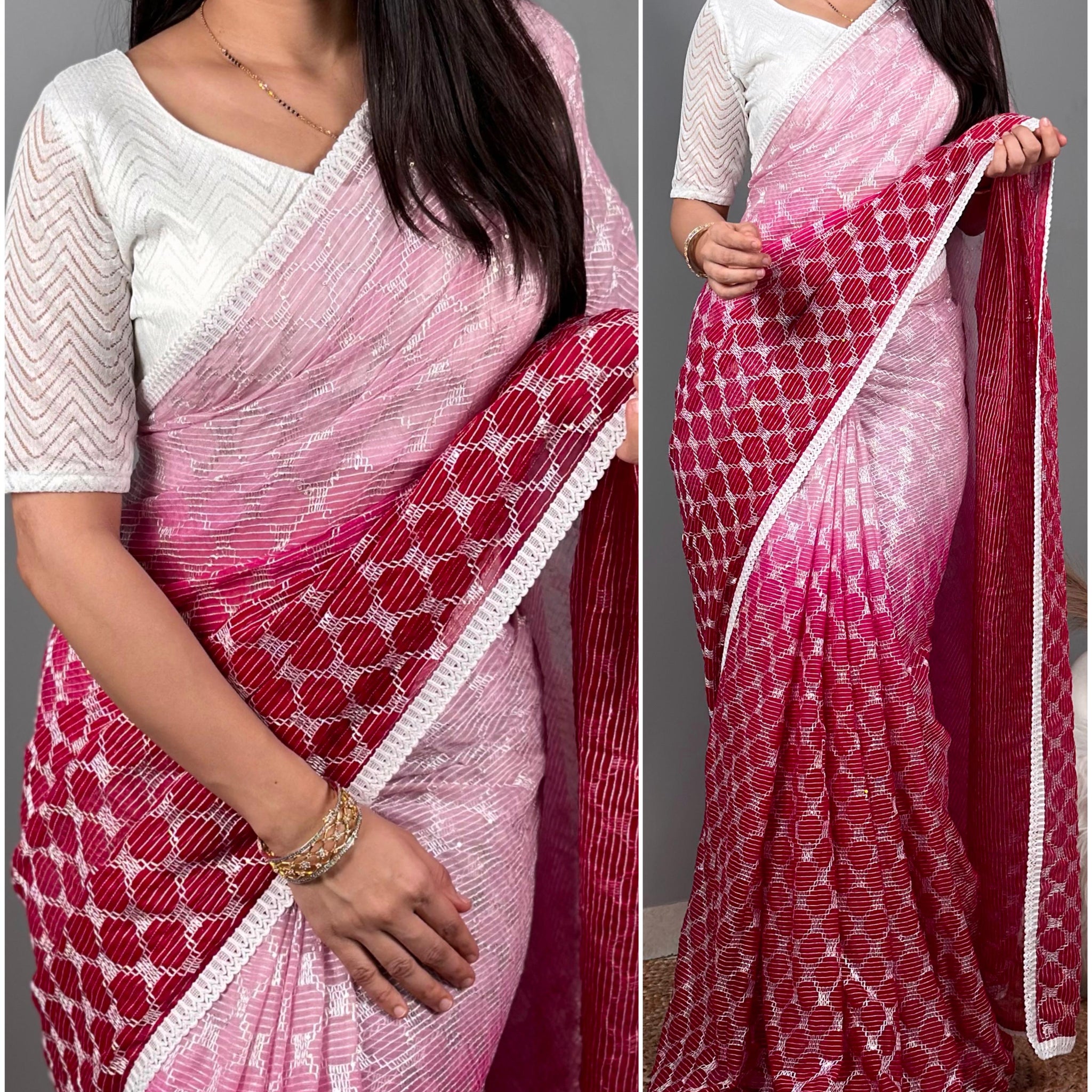 Beautiful Designer Daily Wear Satrangi Chiffon Saree