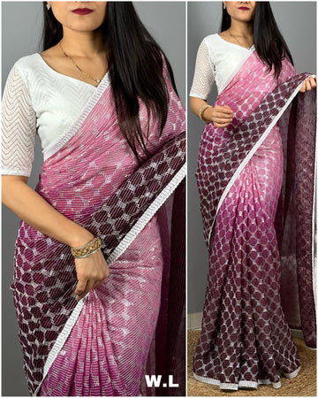 Beautiful Designer Daily Wear Satrangi Chiffon Saree