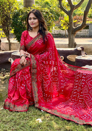 Beautiful Designer Bandhani Saree