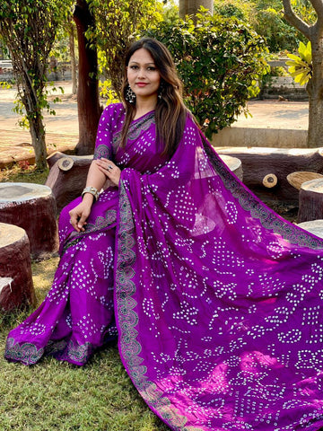 Beautiful Designer Bandhani Saree