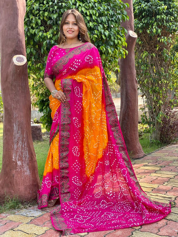 Beautiful Designer Bandhani Saree