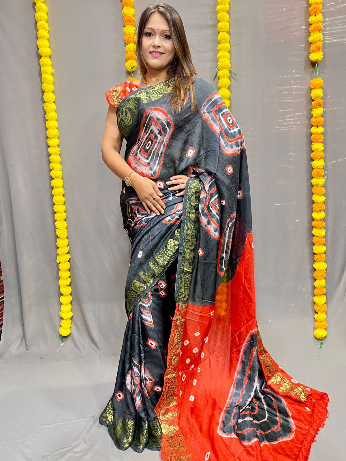 Beautiful Designer Bandhani Saree