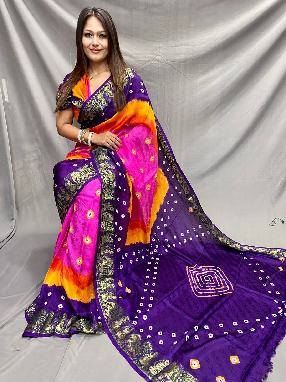 Beautiful Designer Bandhani Saree