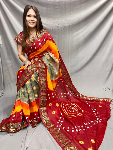 Beautiful Designer Bandhani Saree