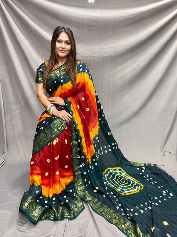 Beautiful Designer Bandhani Saree