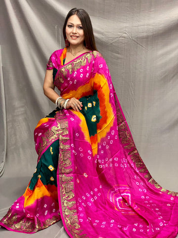 Beautiful Designer Bandhani Saree