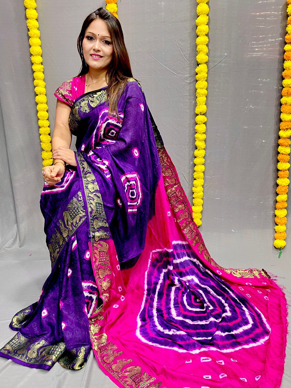 Beautiful Designer Bandhani Saree