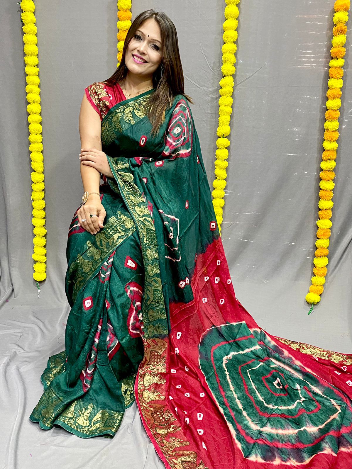 Beautiful Designer Bandhani Saree