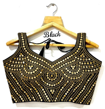 Beautiful Designer Mirror Bindi Foil Blouse