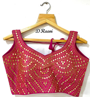 Beautiful Designer Mirror Bindi Foil Blouse