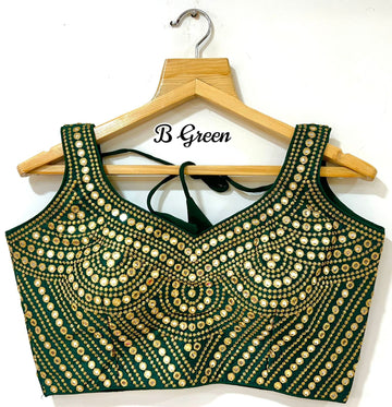 Beautiful Designer Mirror Bindi Foil Blouse