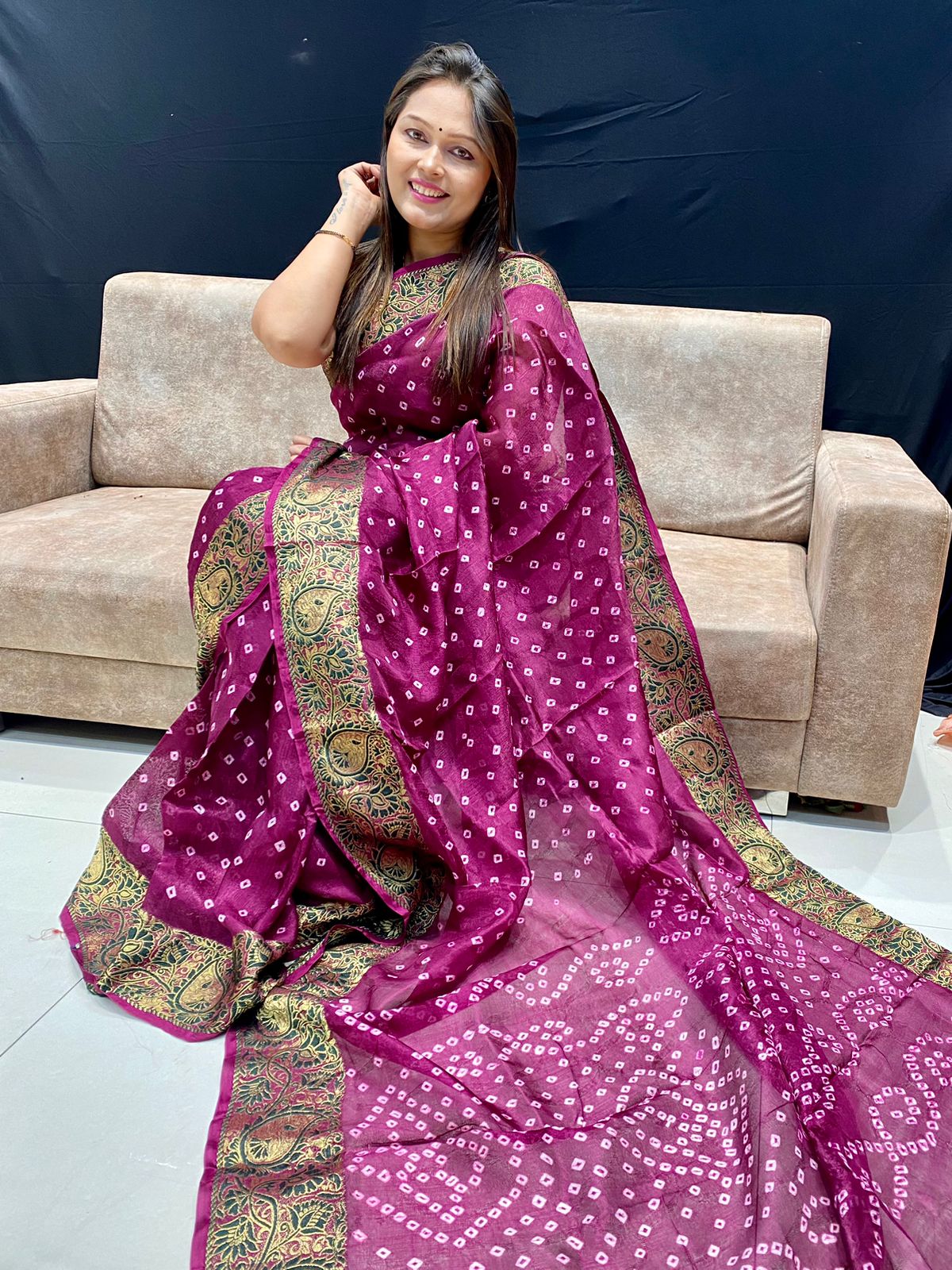 Beautiful Traditional Bandhani Saree