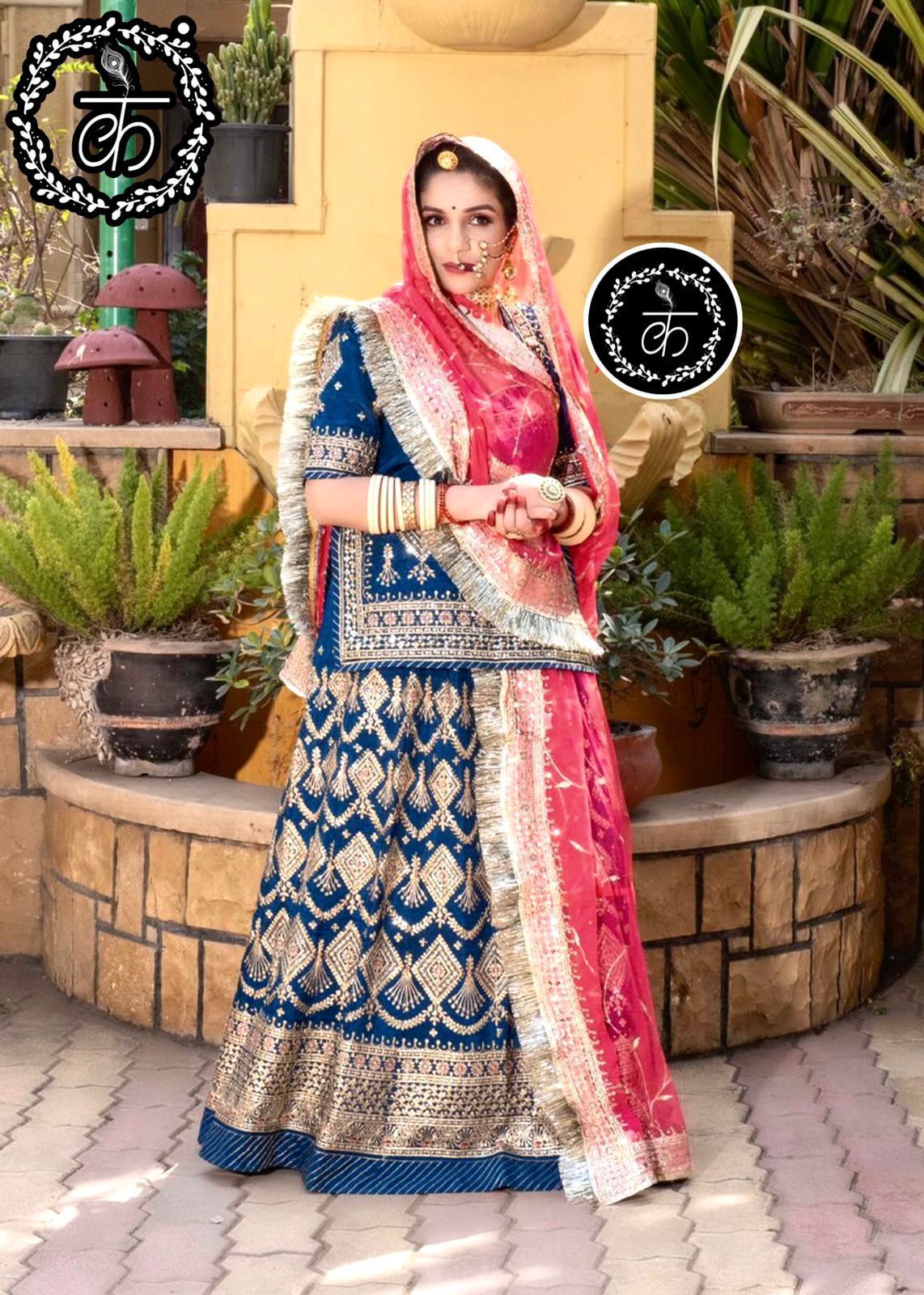 Beautiful Rajsthani Traditional Designer Georgette Rajputi Poshak