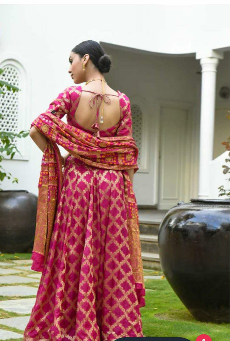 2024 Rajasthani Bandhej Ghatchola Lehenga set