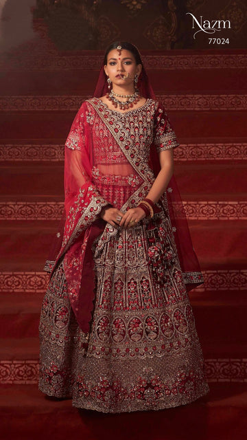 Wedding Designer Bridal Wear Nazm Lehenga Choli D.No 77024