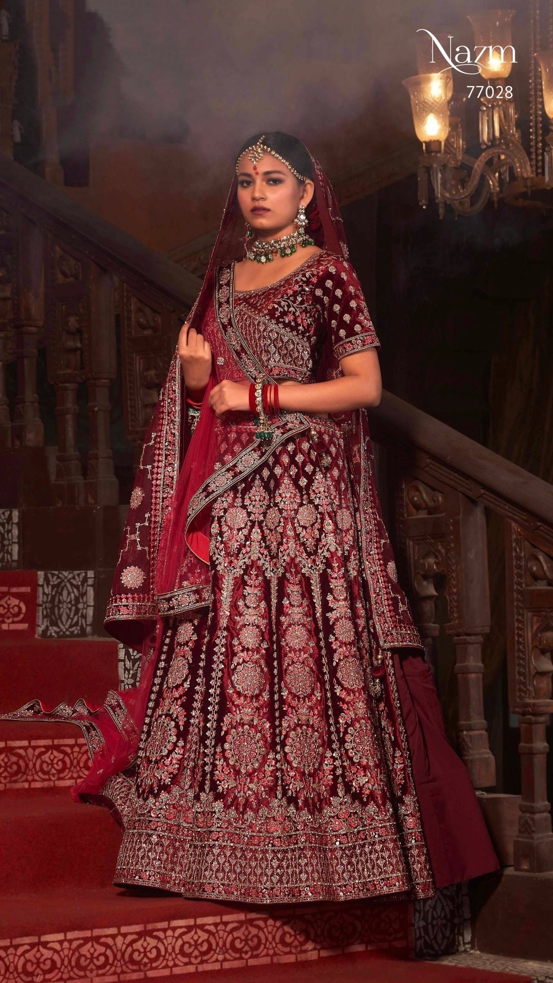 Wedding Designer Bridal Wear Nazm Lehenga Choli D.No 77028