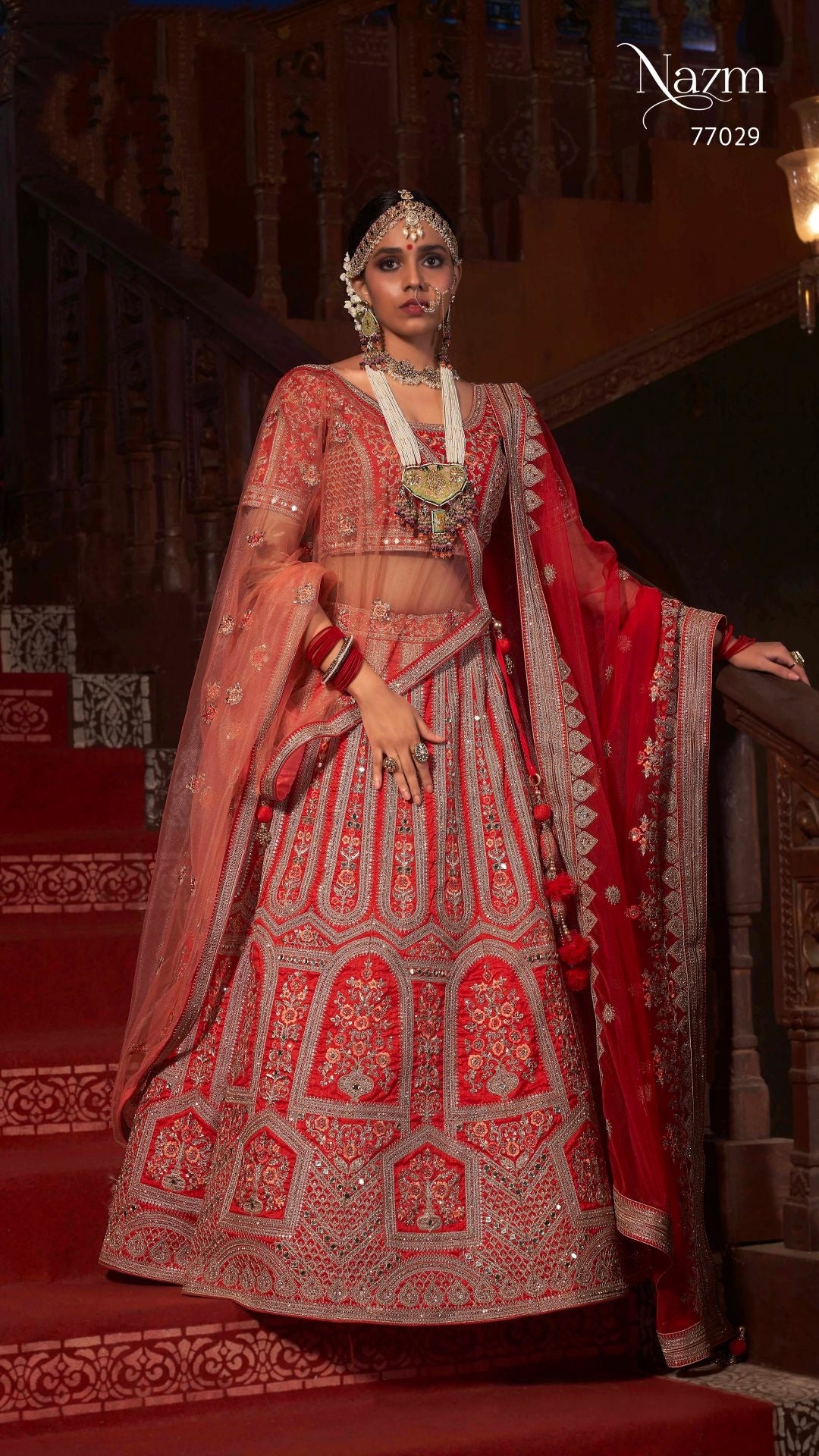 Wedding Designer Bridal Wear Nazm Lehenga Choli D.No 77029