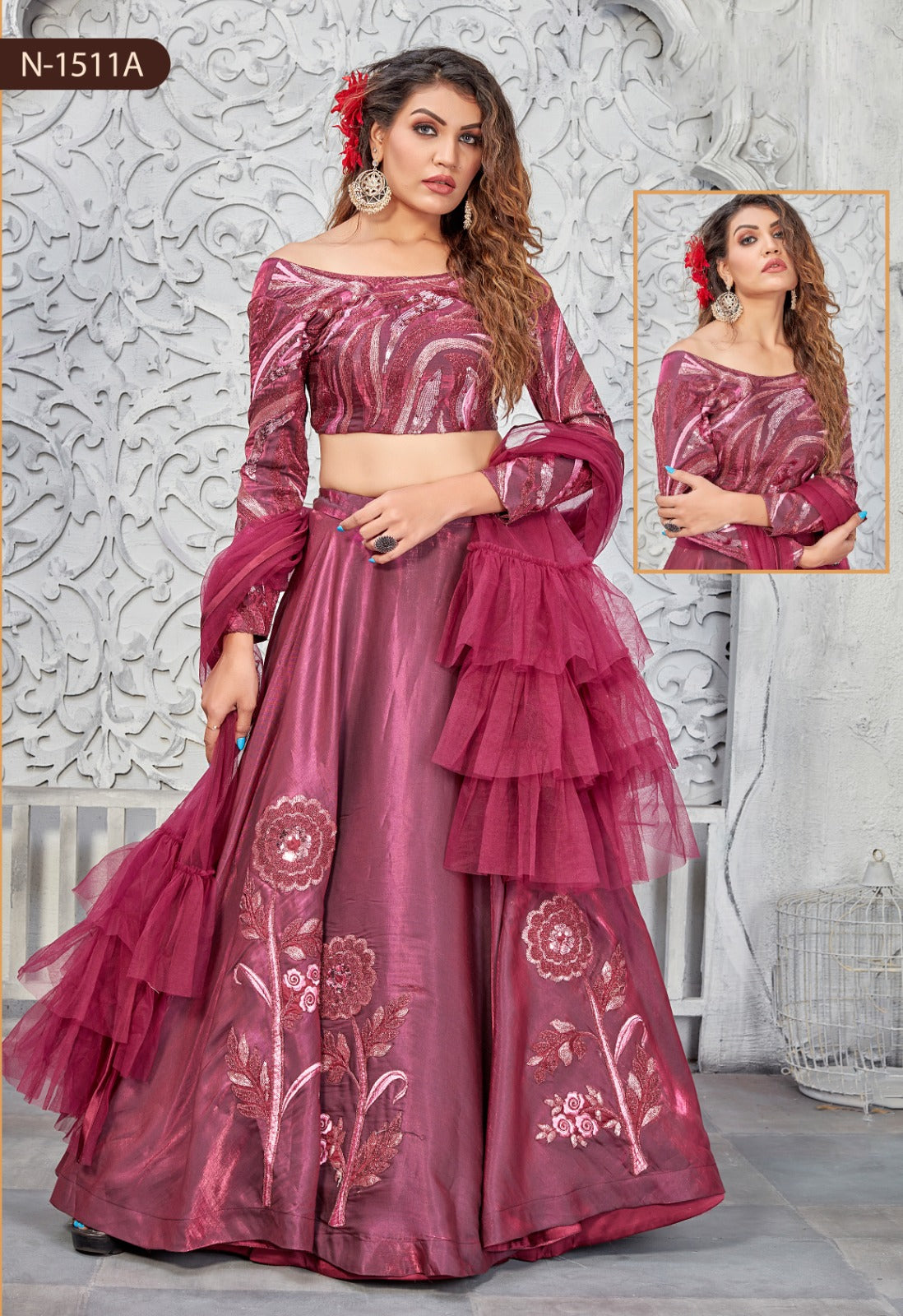 Beautiful occasion Designer Crop Top Lehenga Choli Nimaya Nina