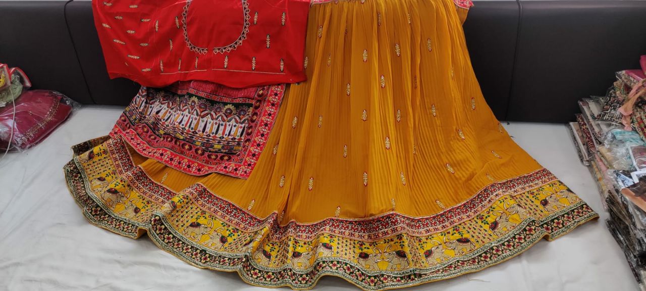 Rajasthani Traditional Special Designer Crush Georgette Lehenga Choli