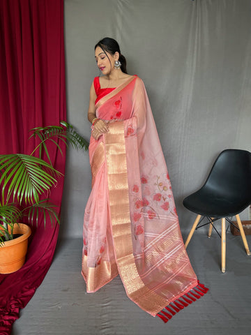 Beautiful Designer Pure Soft Orgenza Silk Pichwai Print Saree