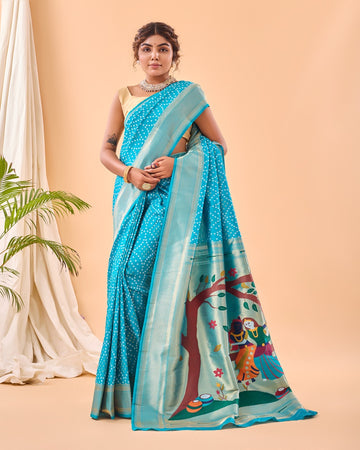 Pure Soft Designer Beautiful Bandhej Paithani Patola Silk Saree