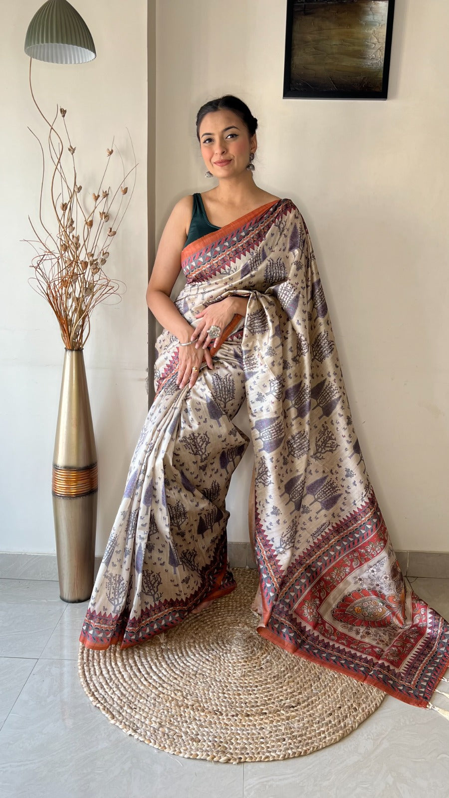 Beautiful Designer Prerna Pure Soft Silk Saree With kantha Thread Work