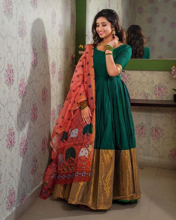 Anarkali dress from silk sarees hotsell