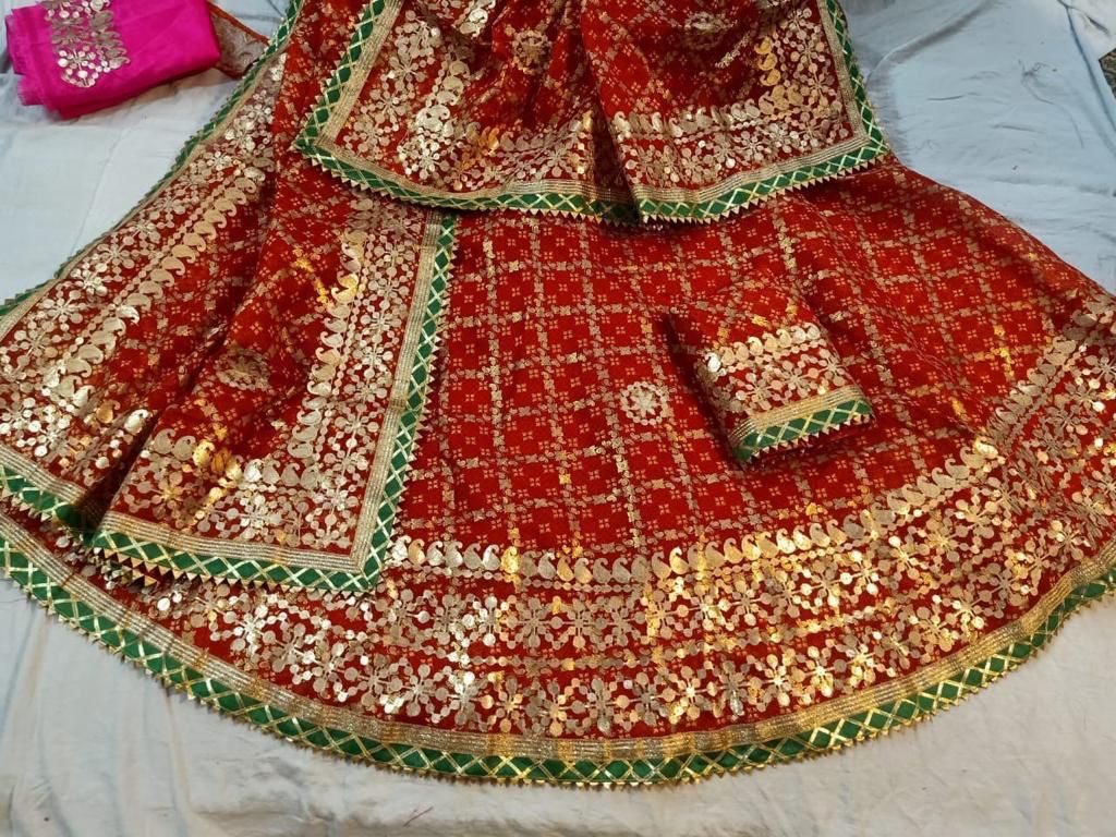 Beautiful Rajasthani Traditional Bandhej Kota Doriya Lehenga Choli